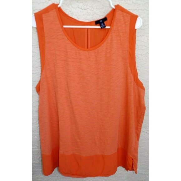 Gap Outlet XXL orange sleeveless slit back tank top lightweight - Picture 1 of 4